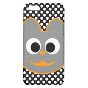 Kitty Cat orange - Gray Cover For iPhone 5C