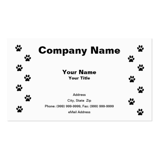 Kitty Cat Paw Prints Business Cards