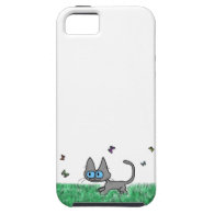 Kitty Cat Playing With Butterflies iPhone 5 Cover