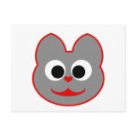 Kitty Cat Red - Gray Postcard