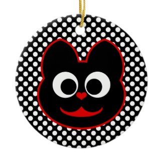Kitty Cat Red Ornament