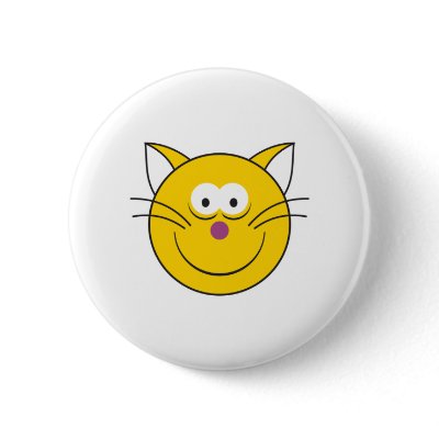 Kitty Cat  Smiley Face Button by doonidesigns