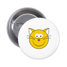 Kitty Cat  Smiley Face Button