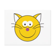 Kitty Cat  Smiley Face Post Card