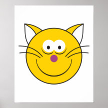 Kitty Cat  Smiley Face Posters