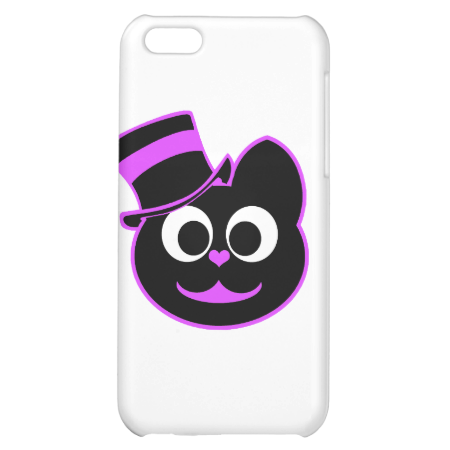 Kitty Cat Top Hat Purple iPhone 5C Cover