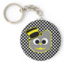 Kitty Cat Top Hat Yellow - Gray Key Chains