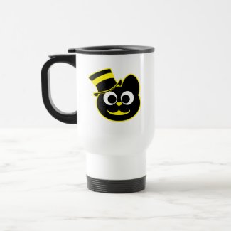 Kitty Cat Top Hat Yellow mug