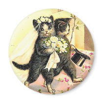 Kitty Cat Wedding Fridge Magnet