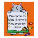 Kitty Cat Welcome/Personalize/by Vera Trembach posters
