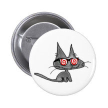 Kitty Cat With Hypno Glasses Button
