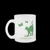 Kitty Cats are Free Green mugs
