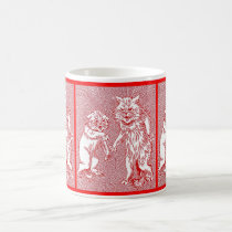 Kitty Cats in Red by Louis Wain mugs by Aquavel Kitty Cats in Red by Louis Wain mugs