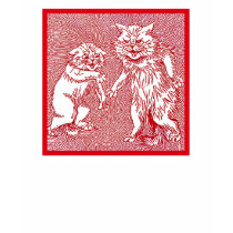 Kitty Cats in Red  by Louis Wain t-shirts
