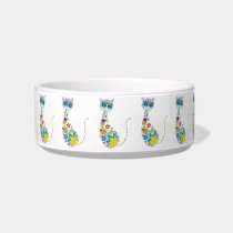 Kitty Cats Made of Flowers Cat Food Bowl
