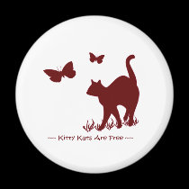 Kitty Cats R Free - Red / Maroon magnets