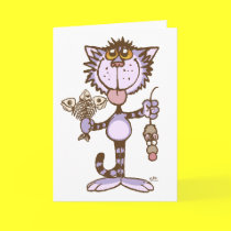 Kitty Cat's Show of Love greeting card by Lioness_Graphics Kitty Cat's Show of Love greeting card