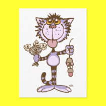 Kitty Cat's Show of Love postcard by Lioness_Graphics Kitty Cat's Show of Love postcard
