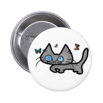 Kitty Curls Up With Butterflies Around Him Pin