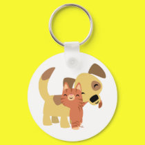 Kitty & Doggy cartoon keychain by Lioness_Graphics Kitty & Doggy cartoon keychain