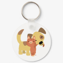 Kitty & Doggy cartoon keychain