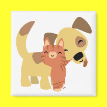 Kitty & Doggy cartoon magnet by Lioness_Graphics Kitty & Doggy cartoon magnet