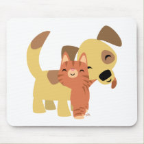 Kitty & Doggy cartoon mousepad by Lioness_Graphics Kitty & Doggy cartoon mousepad