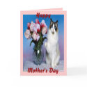 Kitty Flower Vase Mother's Day Card (Customizable)