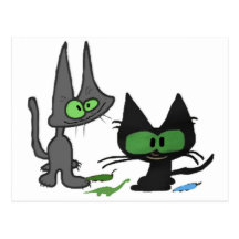 Kitty Friends Having Fun Post Cards
