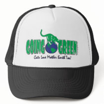 KITTY-GOING-GREEN hats by knudsonstudios KITTY-GOING-GREEN hats