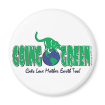 KITTY-GOING-GREEN magnets by knudsonstudios KITTY-GOING-GREEN magnets