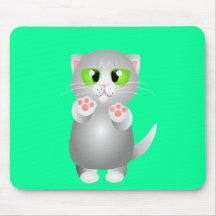 Kitty - Gray Shorthair Mouse Pads