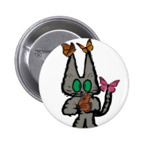 Kitty Has Butterflys Visiting Him Pins