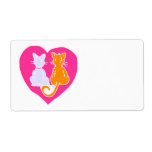 Kitty Hearts Personalized Shipping Label