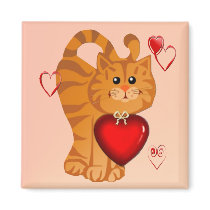 Kitty Hearts Magnet magnets