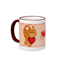 Kitty Hearts Mug mugs