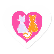Kitty Hearts Stickers