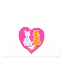 Kitty Hearts Triangle Stickers