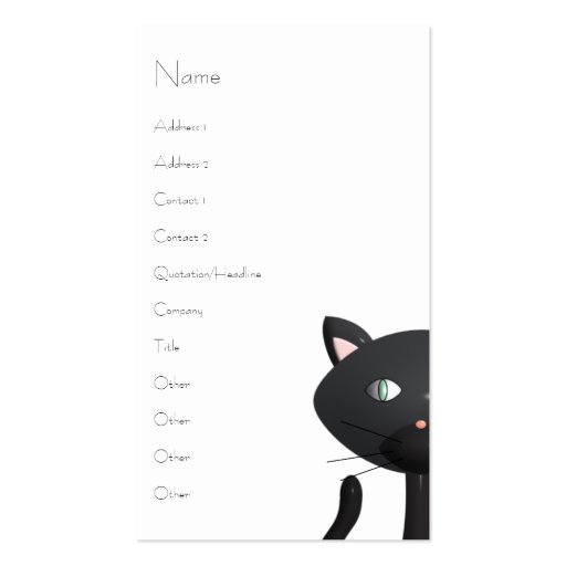 Kitty in Paris Business Card Templates (front side)