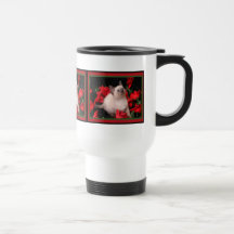 Kitty in Roses Travel Mug