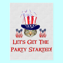 Kitty Independence Day postcards