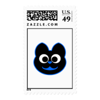 Kitty Kat Blue Postage Stamps