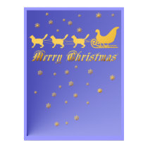 Kitty Kat Christmas Sled Poster posters