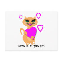 Kitty Kat With Heart Products Post Card