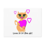 Kitty Kat With Heart Products Post Card