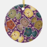 Kitty Kats Purple Round Ornament