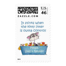 Kitty Litter Stinks postage