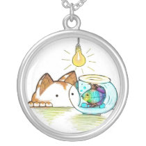 Kitty looking fishy necklaces