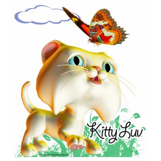 Kitty Luv and Butterfly - T-Shirt shirt