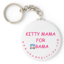 Kitty Mama for Obama Keychain